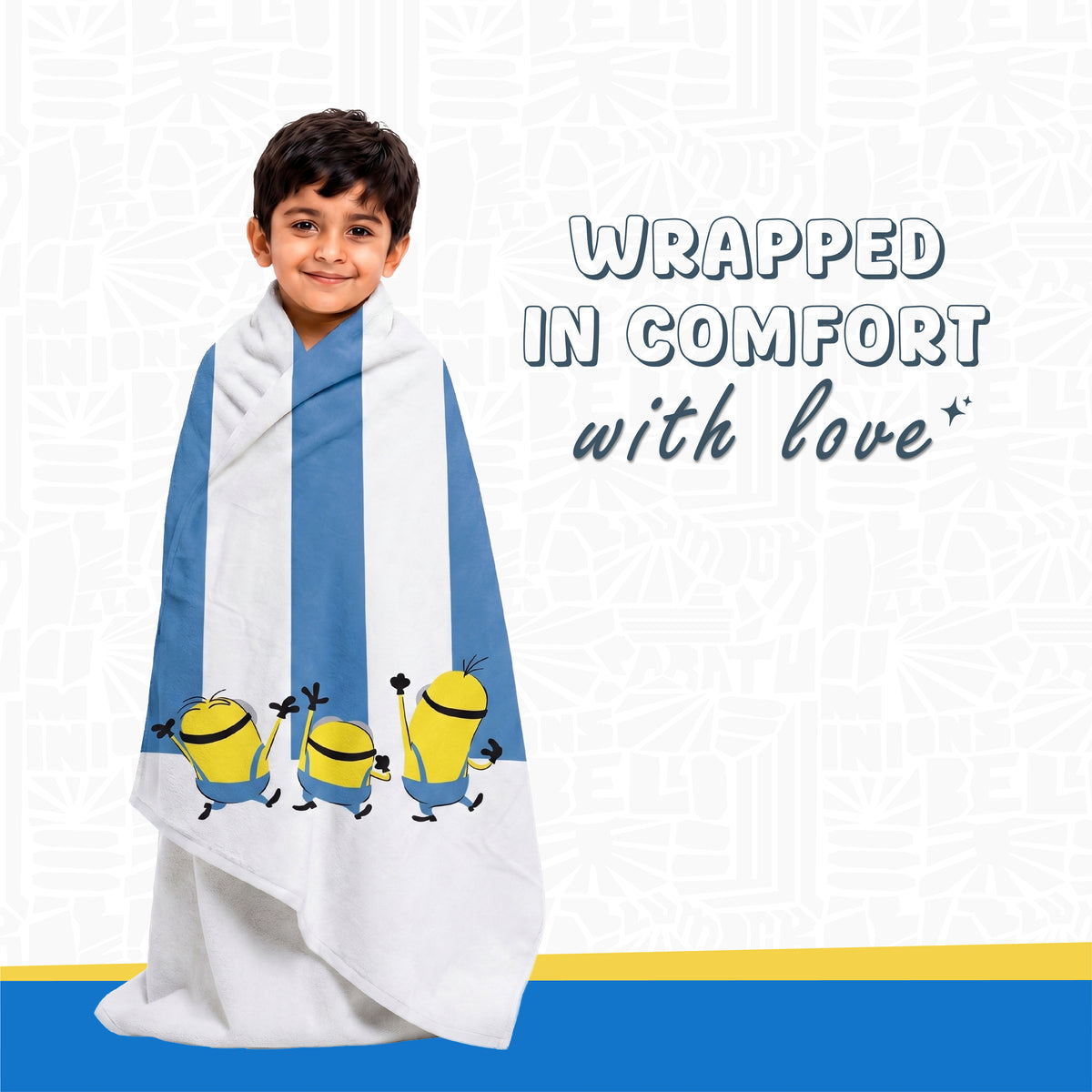Teenz 100% Cotton Bath Towel, 450 GSM, Character, Blue