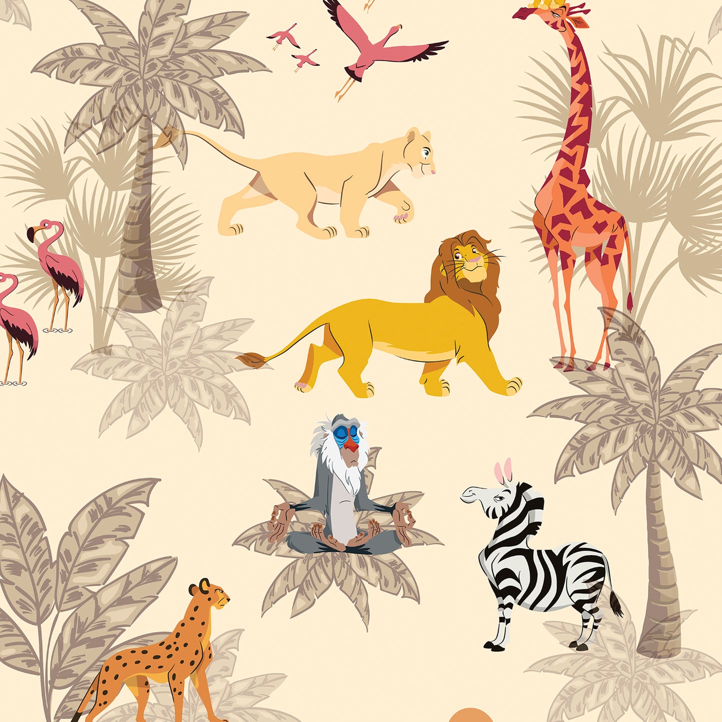 Kids 100 % Cotton Single Bedsheet, 132 TC, Character, Cream