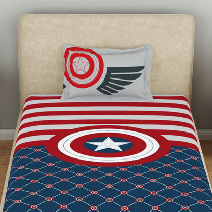 Kids 100 % Cotton Single Bedsheet, 132 TC, Character, Red