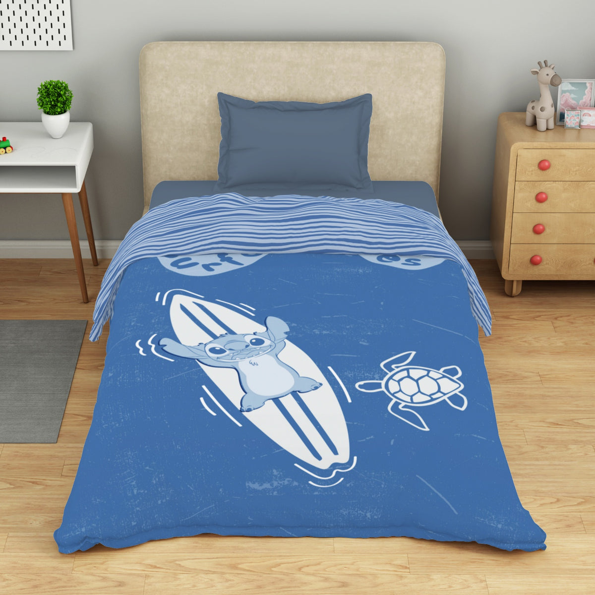 Kids 100 % Cotton Single Quilt, 132 TC, Character, Blue