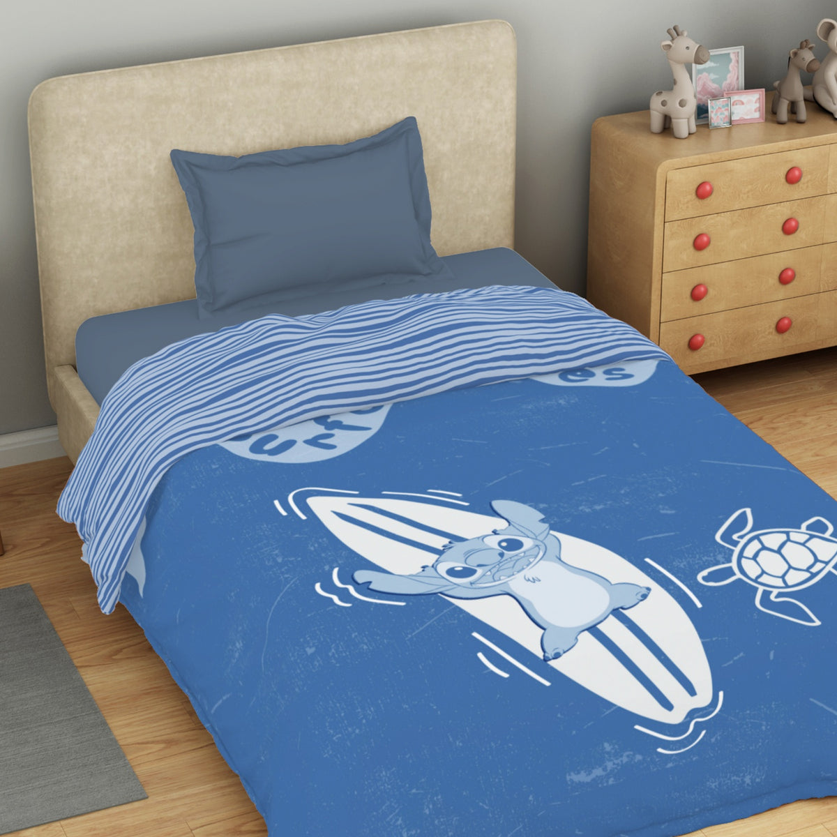 Kids 100 % Cotton Single Quilt, 132 TC, Character, Blue