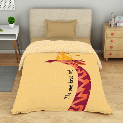 Kids 100 % Cotton Single Quilt, 132 TC, Character, Light Yellow