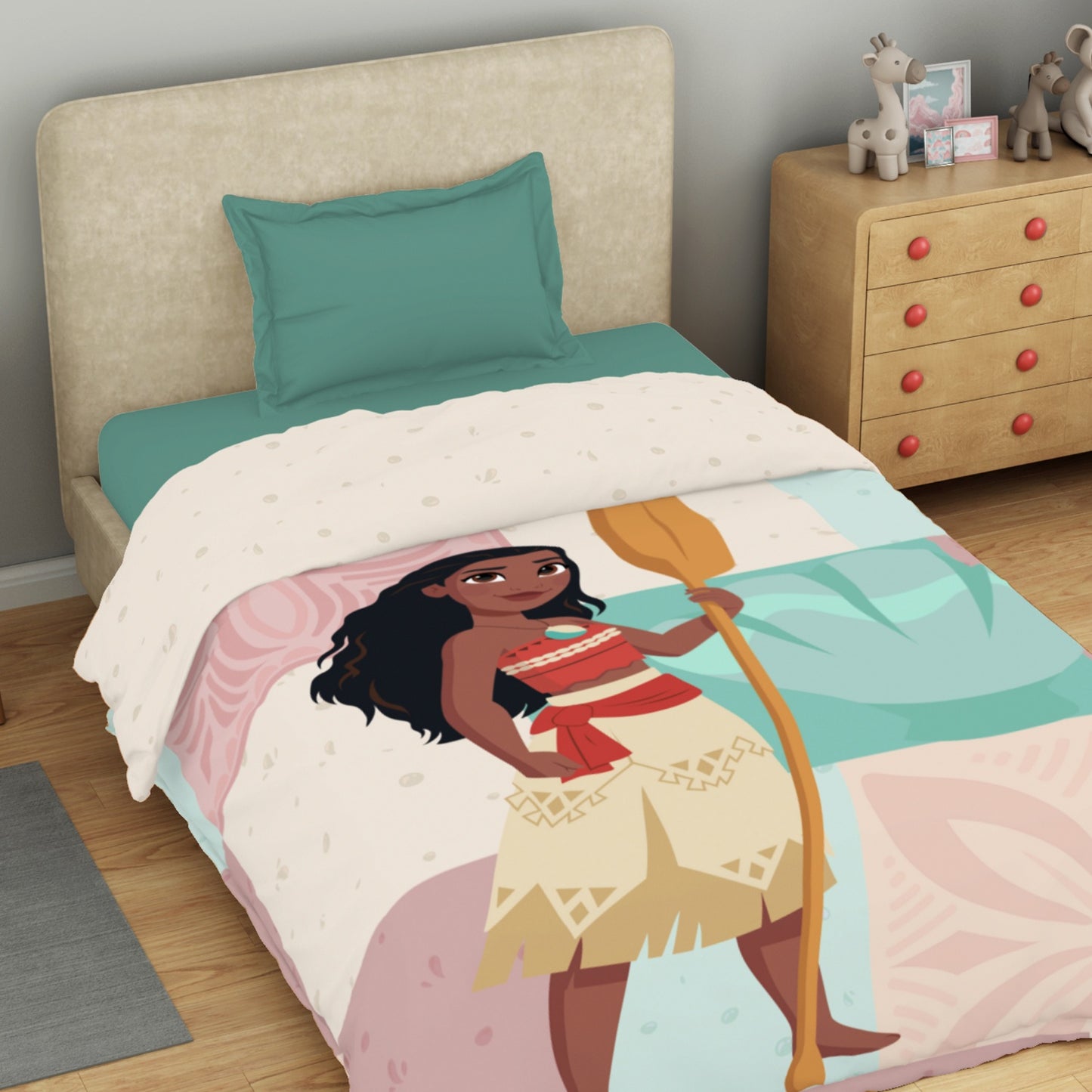 Kids 100 % Cotton Single Quilt, 132 TC, Character, Cream