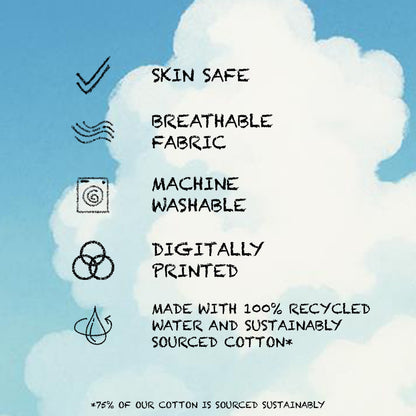 Kids 100 % Cotton Single Quilt, 132 TC, Character, Cream