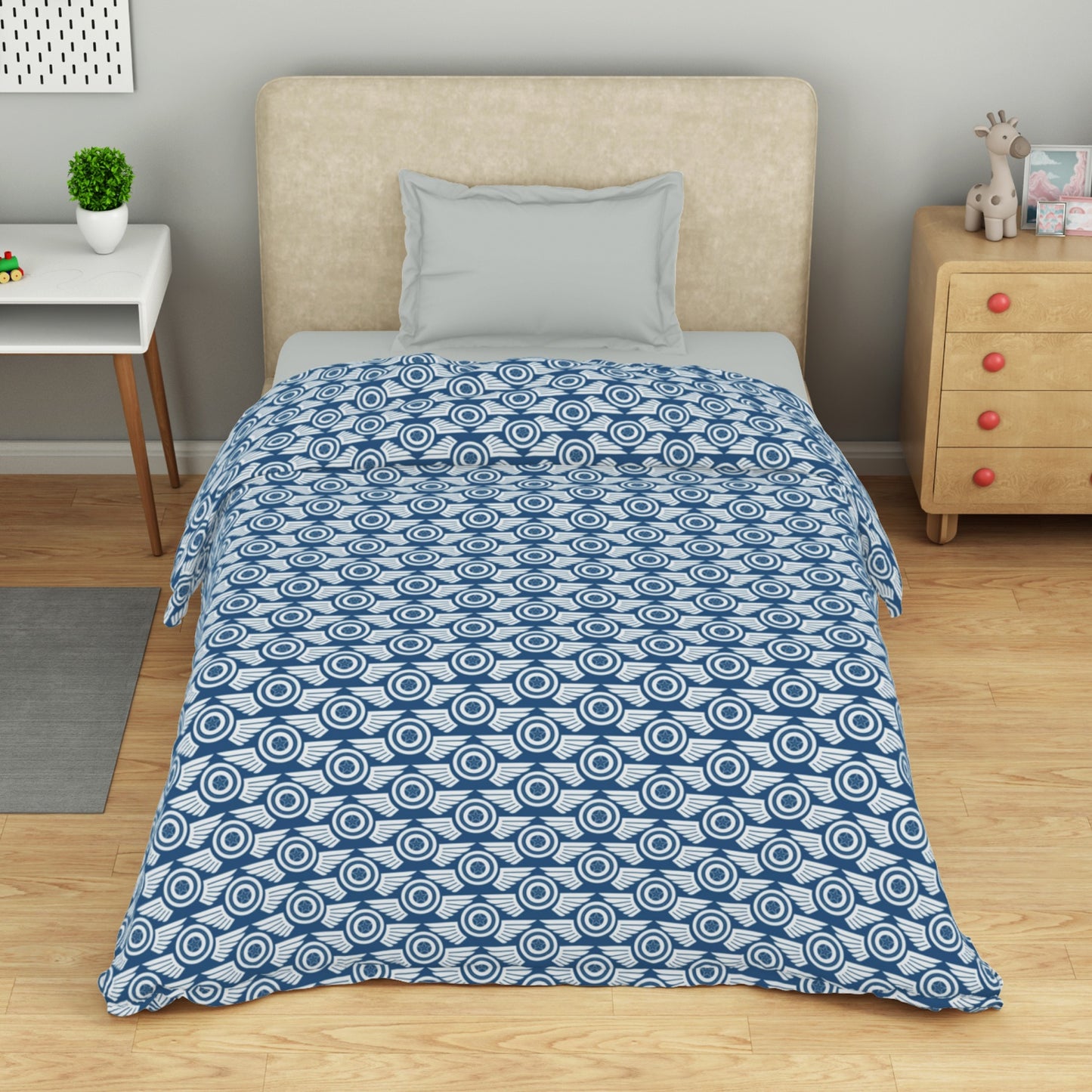 Kids 100 % Cotton Top Sheet, 170 TC, Character, Dark Blue