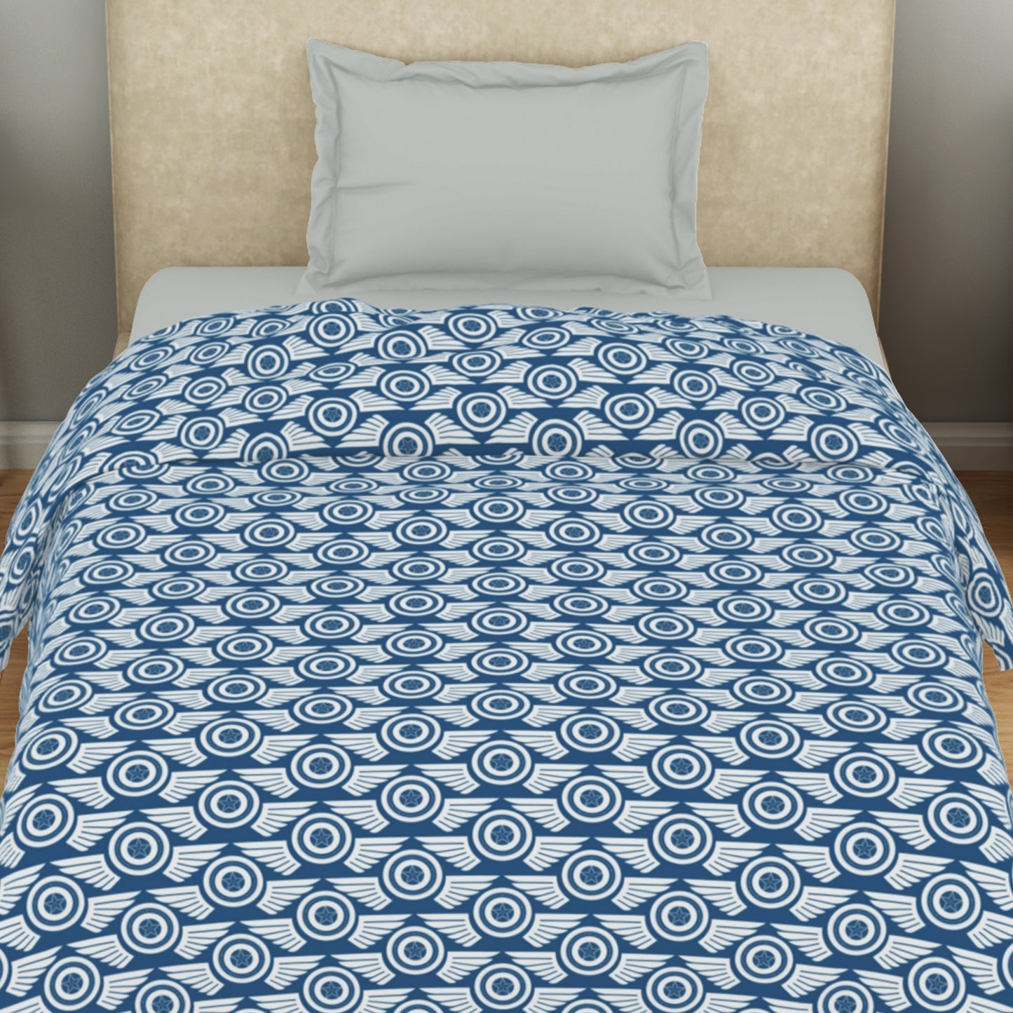 Kids 100 % Cotton Top Sheet, 170 TC, Character, Dark Blue