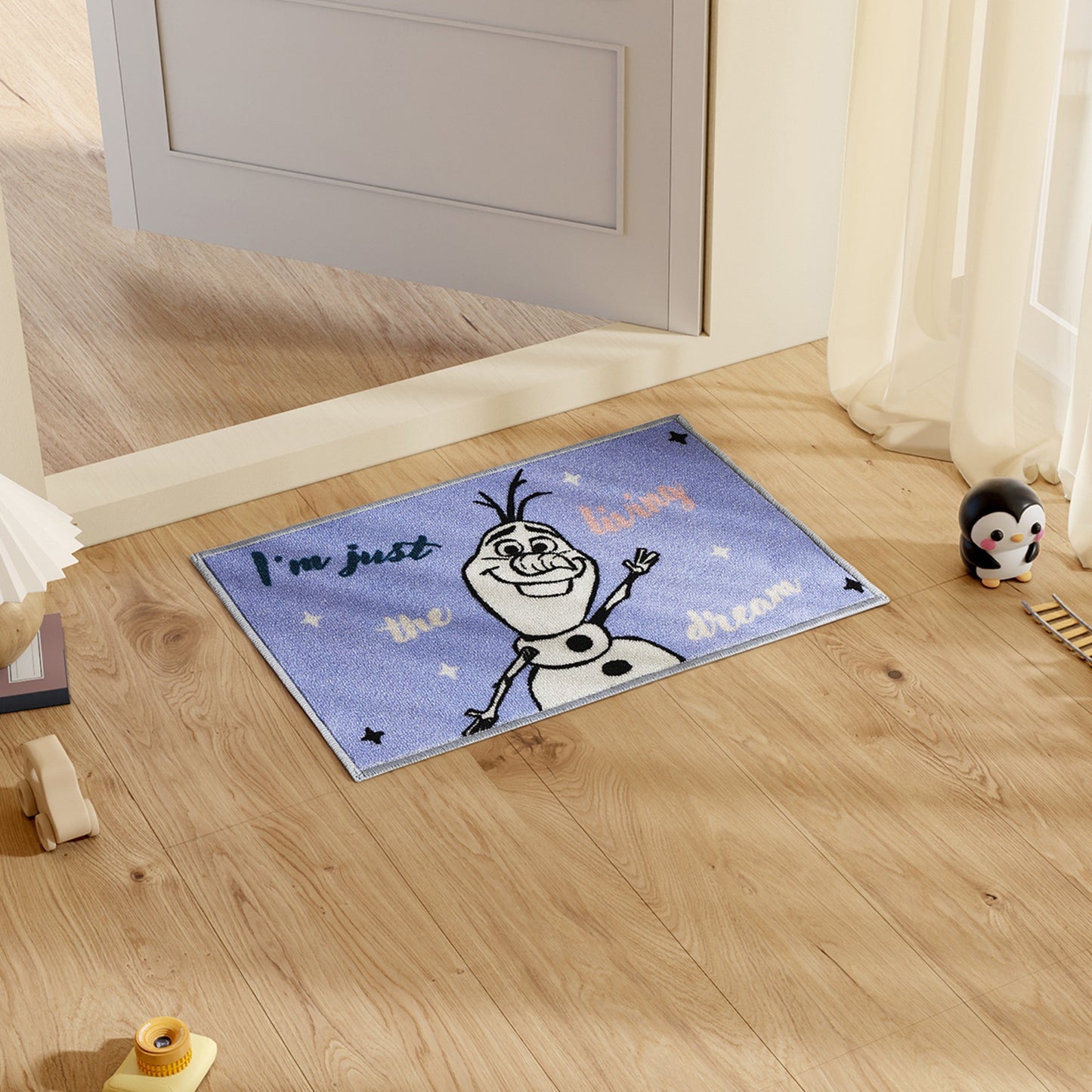 Kids Nylon Small Foot Mat, 1070 GSM, Character, Light Violet