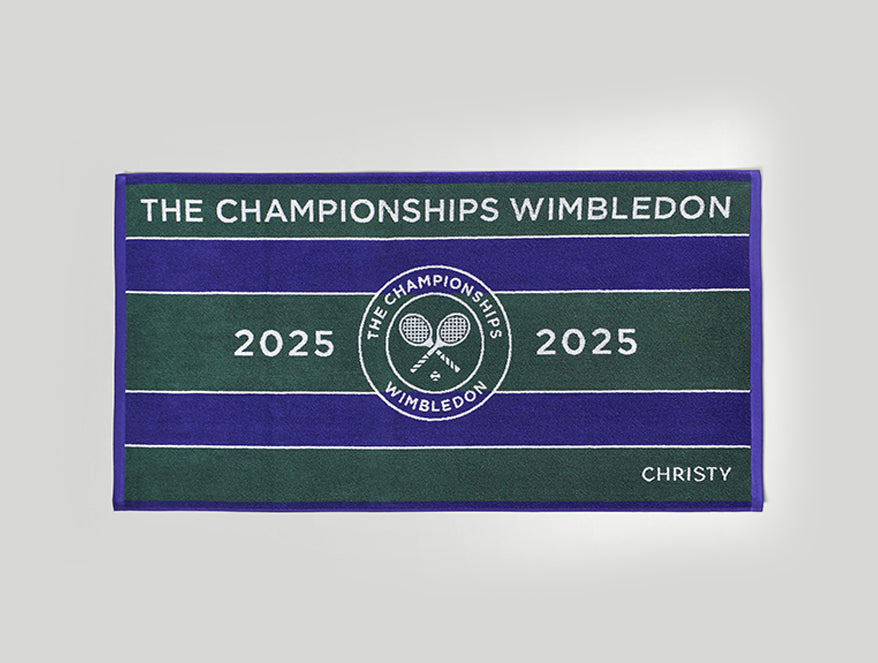 Wimbledon 2025 Jacquard Green/Purple 100% Cotton Bath Towel