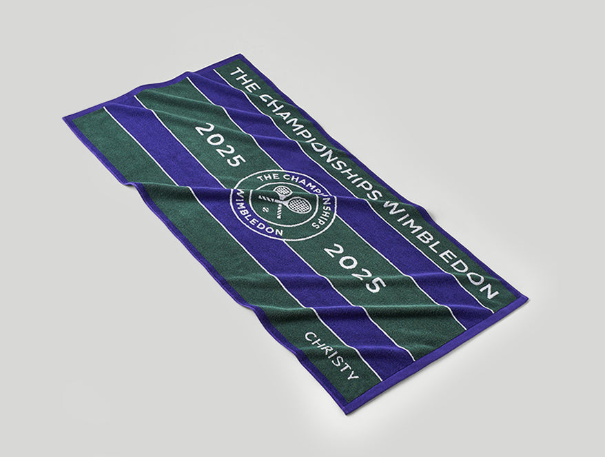 Wimbledon 2025 Jacquard Green/Purple 100% Cotton Bath Towel