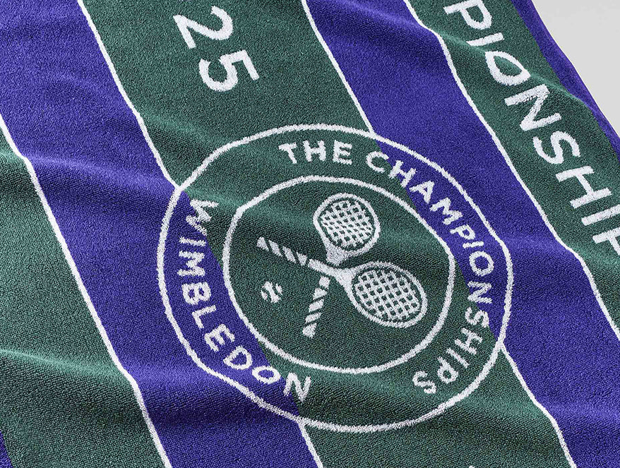 Wimbledon 2025 Jacquard Green/Purple 100% Cotton Bath Towel