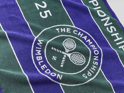 Wimbledon 2025 Jacquard Green/Purple 100% Cotton Bath Towel