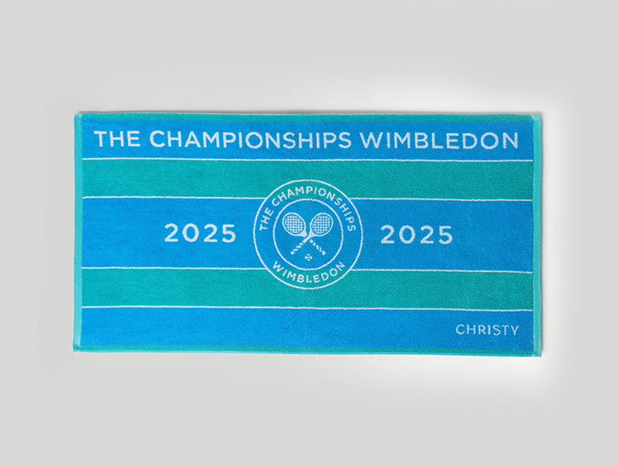 Wimbledon 2025 Jacquard Aqua Sky Blue 100% Cotton Bath Towel