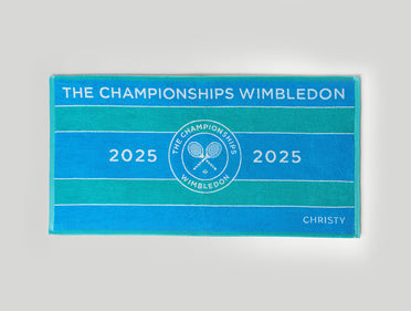 Wimbledon 2025 Jacquard Aqua Sky Blue 100% Cotton Bath Towel