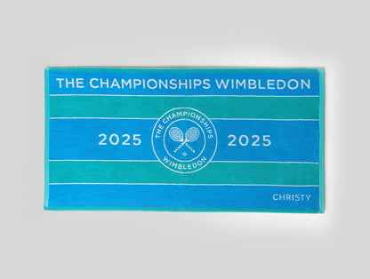 Wimbledon 2025 Jacquard Aqua Sky Blue 100% Cotton Bath Towel