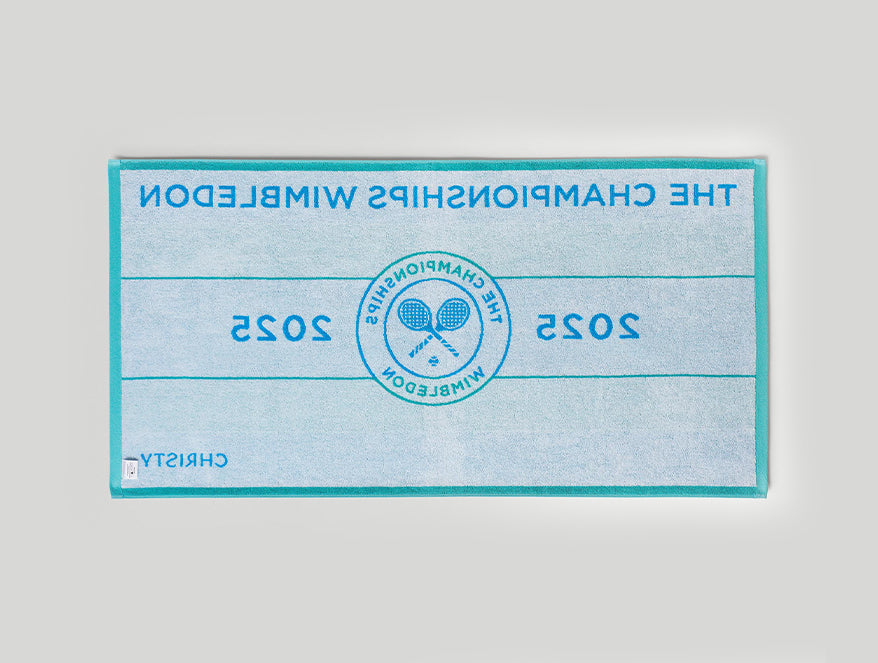Wimbledon 2025 Jacquard Aqua Sky Blue 100% Cotton Bath Towel