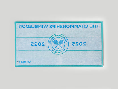 Wimbledon 2025 Jacquard Aqua Sky Blue 100% Cotton Bath Towel