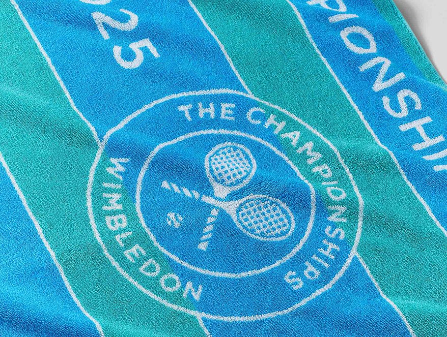 Wimbledon 2025 Jacquard Aqua Sky Blue 100% Cotton Bath Towel