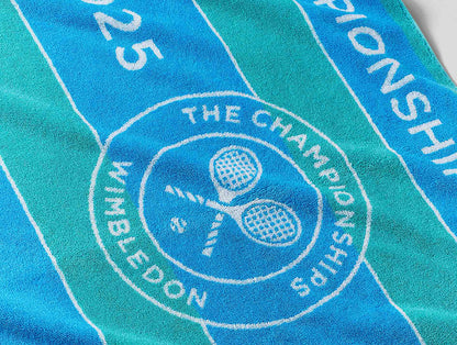 Wimbledon 2025 Jacquard Aqua Sky Blue 100% Cotton Bath Towel
