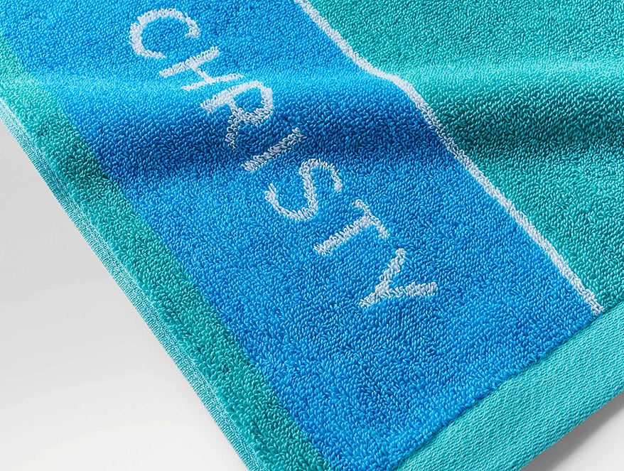 Wimbledon 2025 Jacquard Aqua Sky Blue 100% Cotton Bath Towel