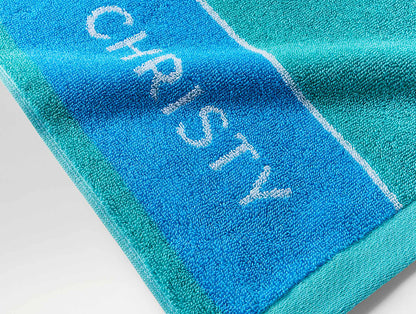 Wimbledon 2025 Jacquard Aqua Sky Blue 100% Cotton Bath Towel