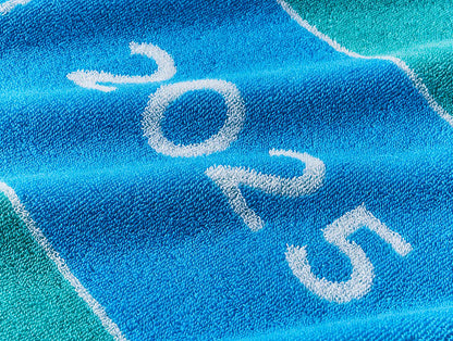 Wimbledon 2025 Jacquard Aqua Sky Blue 100% Cotton Bath Towel