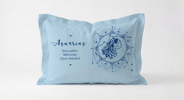 Spaces Aquarius Light Blue Sunshine 100% Cotton Standard Pillow Cover - 17 x 27 Inches