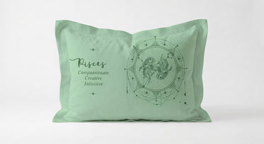 Spaces Pisces Light Green Sunshine 100% Cotton Standard Pillow Cover - 17 x 27 Inches
