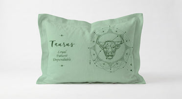 Spaces Taurus Light Green Sunshine 100% Cotton Standard Pillow Cover - 17 x 27 Inches