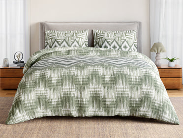 Essentials 100% Cotton Large Bedsheet, 144 TC, Geometric, Rust