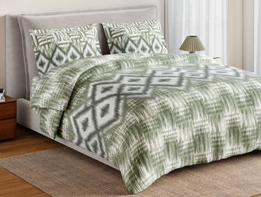 Essentials 100% Cotton Large Bedsheet, 144 TC, Geometric, Rust