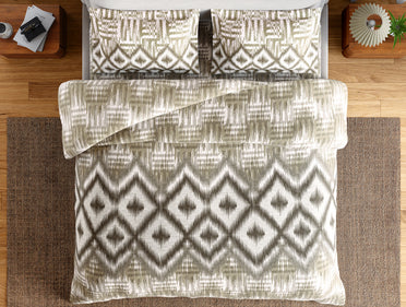 Essentials 100% Cotton Large Bedsheet, 144 TC, Geometric, Light Brown