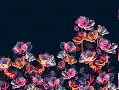 Elegance Noir 100% Cotton Large Bedsheet, 210TC, Floral, Dark Teal