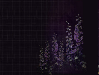 Elegance Noir 100% Cotton Large Bedsheet, 210TC, Floral, Dark Grey