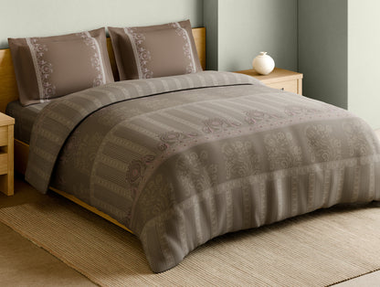 Rangana Muted 100% Cotton Large Bedsheet, 210 TC, Geometric, Blush