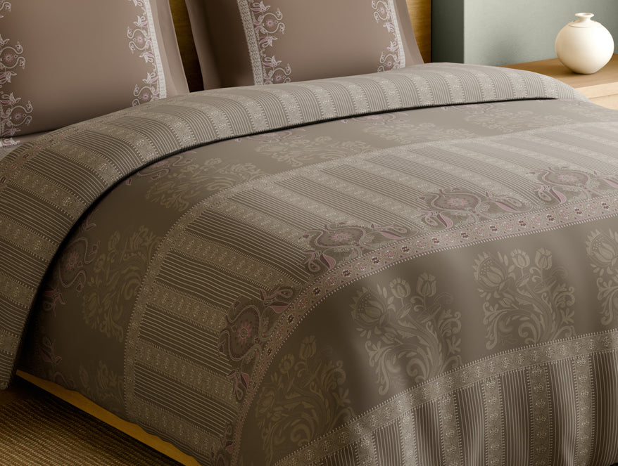 Rangana Muted 100% Cotton Large Bedsheet, 210 TC, Geometric, Blush