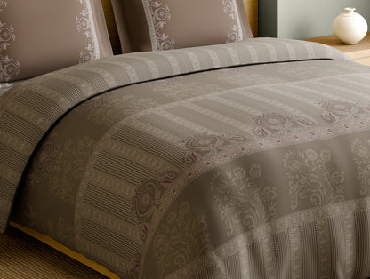 Rangana Muted 100% Cotton Large Bedsheet, 210 TC, Geometric, Blush