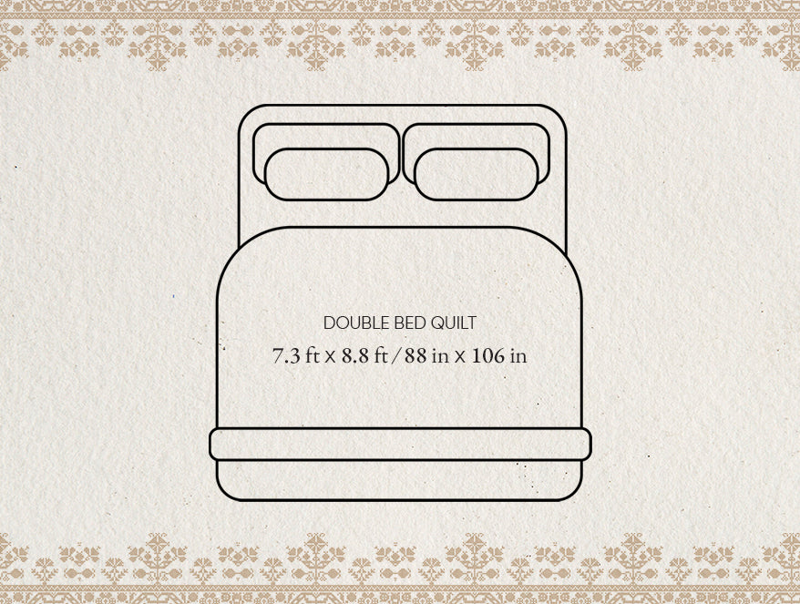 Rangana Multi 100% Cotton Double Quilt, 210 TC, Ornate, Red