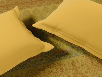 Rangana Multi 100% Cotton Double Quilt, 210 TC, Geometric, Light Yellow