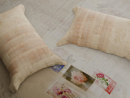 Organic Cotton Large Bedsheet, 180 TC, Floral, Light Peach