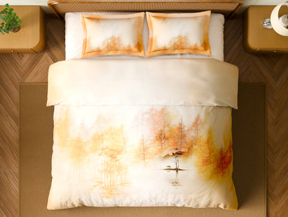 Organic Cotton Large Bedsheet, 180 TC, Floral, Light Peach