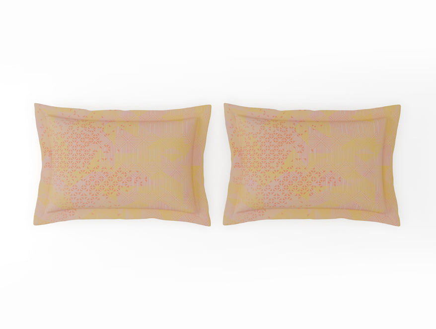 Organic Cotton Large Bedsheet, 180 TC, Geometric, Light Blush