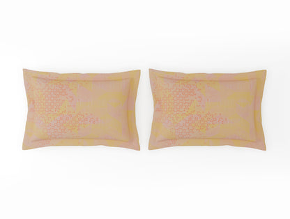 Organic Cotton Large Bedsheet, 180 TC, Geometric, Light Blush