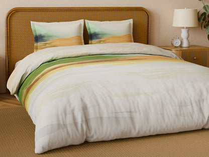 Organic Cotton Large Bedsheet, 180 TC, Abstract, Orange