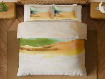 Organic Cotton Large Bedsheet, 180 TC, Abstract, Orange