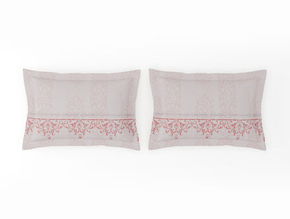 Organic Cotton Large Bedsheet, 180 TC, Ornate, Light Blush