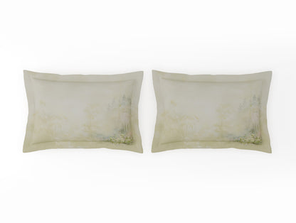 Organic Cotton Large Bedsheet, 180 TC, Floral, Light Yellow