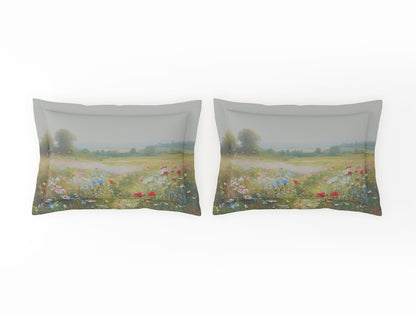 Organic Cotton Large Bedsheet, 180 TC, Floral, Light Green