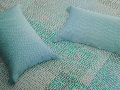 Organic Cotton Large Bedsheet, 180 TC, Geometric, Light Blue