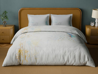 Organic Cotton Large Bedsheet, 180 TC, Abstract, Light Grey