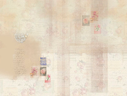 Organic Cotton Double Quilt, 180 TC, Floral, Light Peach